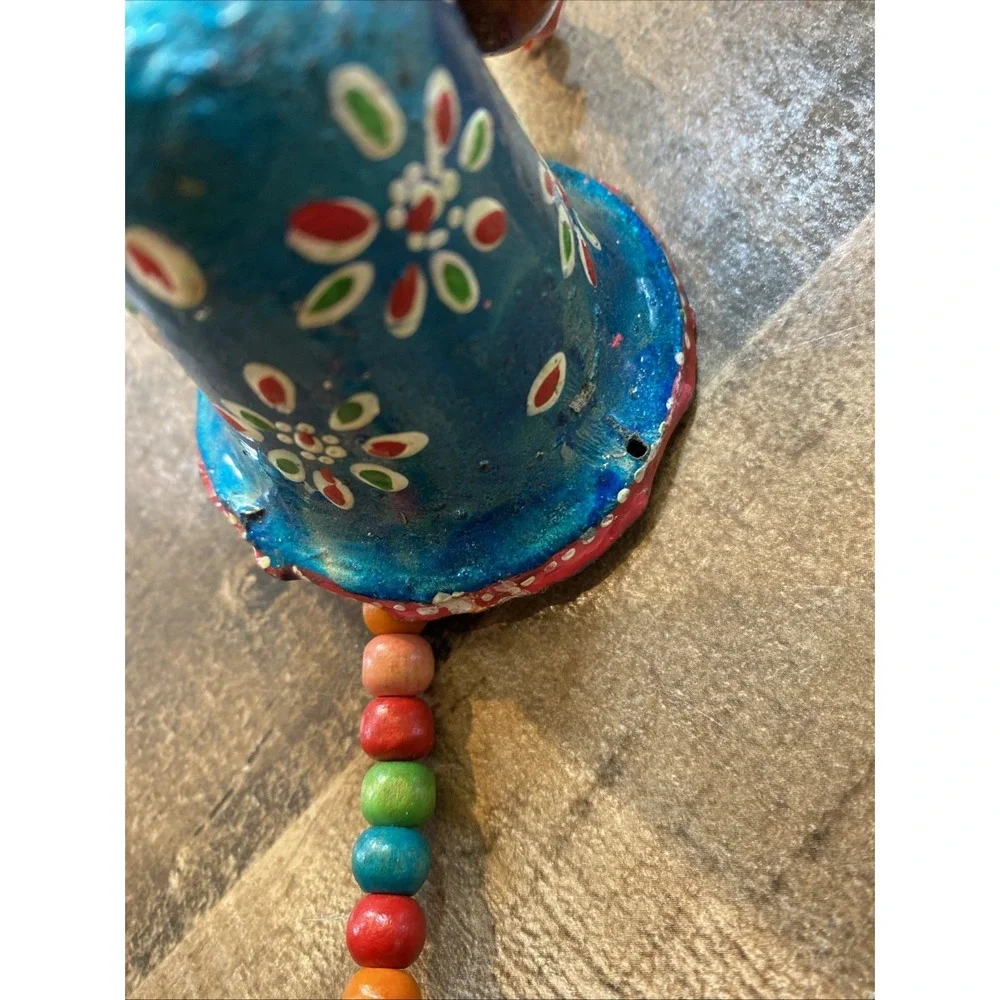 India Door Wall Hanging Hand Painted Brass Bells Beads Bird Toran‎ Decor Garland